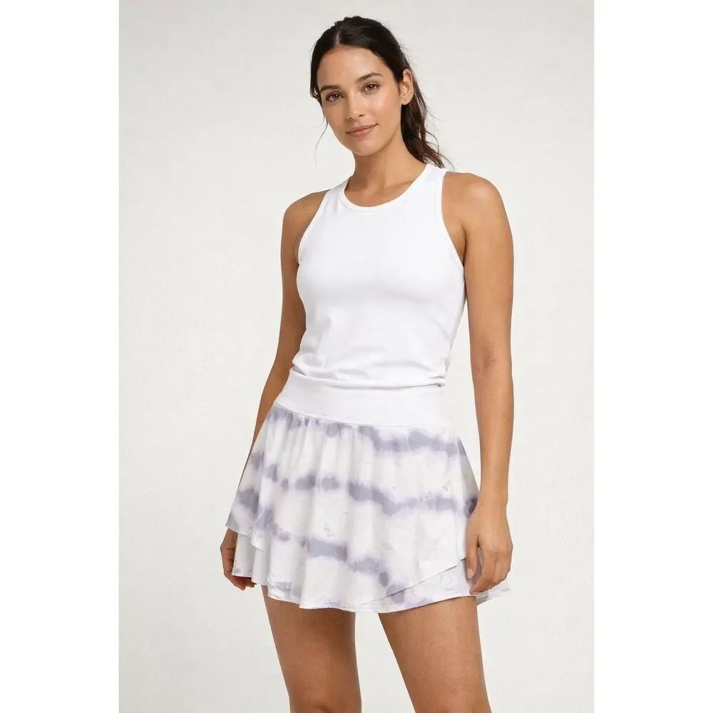 Lululemon Tie Dye Tennis Skort White Gray Athletic Size 14